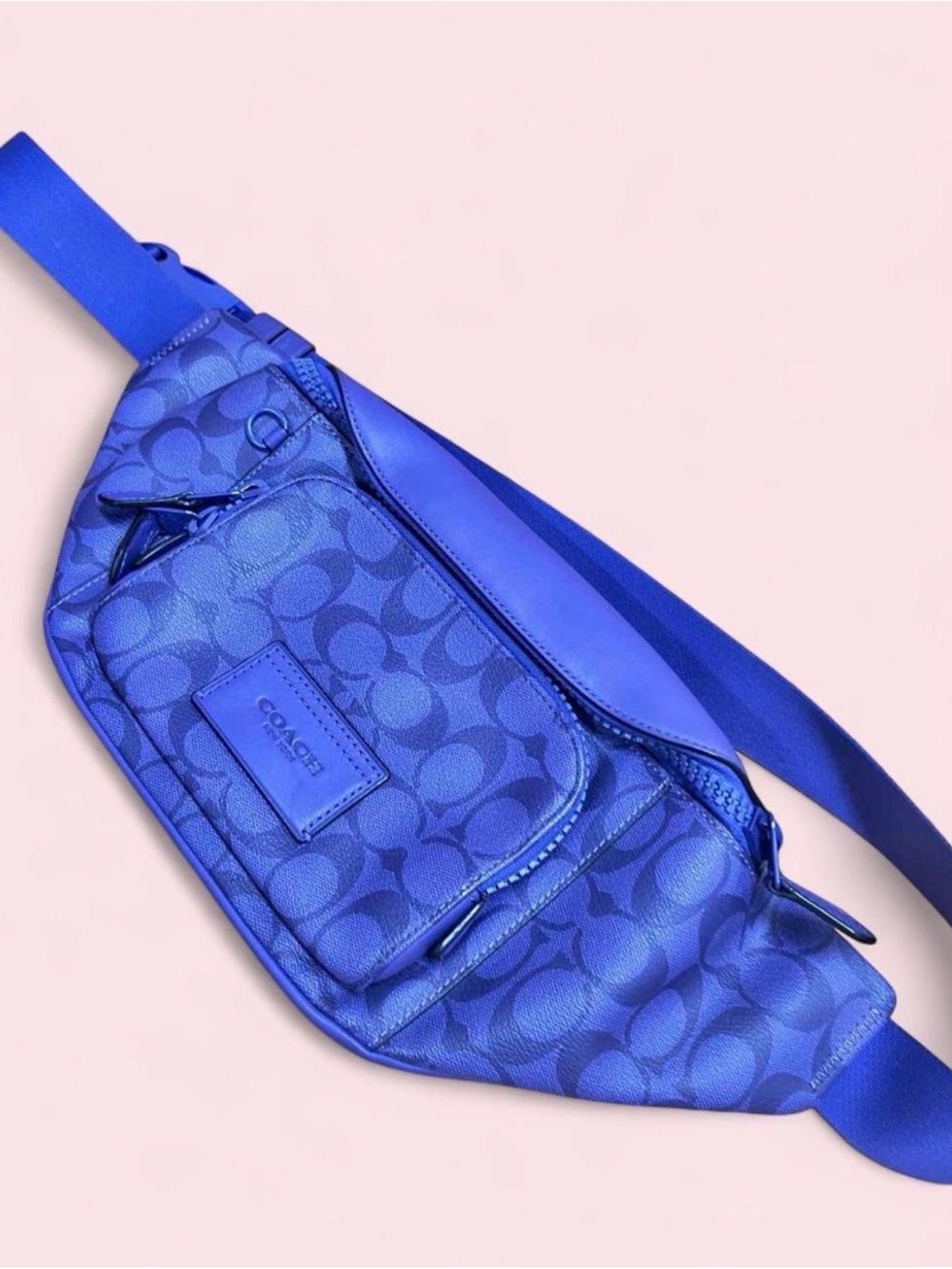 Coach Men's Signature Sling Bag in Purple